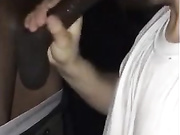 Cuckold couple both suck black cock
