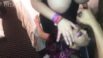 Thick redhead and horny asian chicks shares big black cock