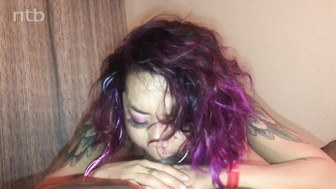 Thick redhead and horny asian chicks shares big black cock