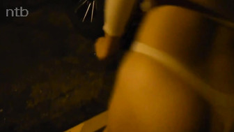 Cuckold white babe bends over and gets fucked hard from behind