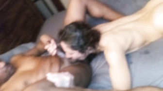 Petite hot Sex Kitten enjoying some hard black cock