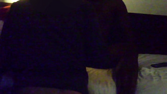 Black Dom getting ready using his sub boy husband