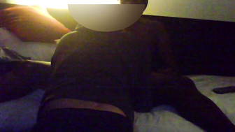 Black Dom getting ready using his sub boy husband