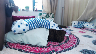 Huge BBC tears this chubby blond white babe's holes apart and cums in her mouth