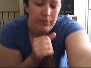 BBW MILF sucks out the entire load and swallows it