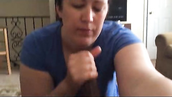 BBW MILF sucks out the entire load and swallows it