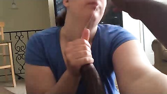 BBW MILF sucks out the entire load and swallows it