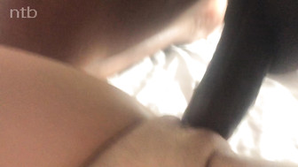 Horny blond takes that BBC bareback and tastes his creamy cum