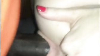 BBC destroys petite white creamy pussy in the car