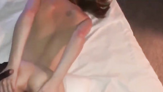 Redhead's tight white pussy grips his big black cock so good