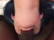 Massive BBC uses white girl's throat like its her pussy