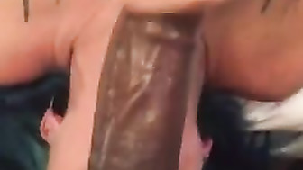 Massive BBC uses white girl's throat like its her pussy