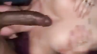 Redhead teen swallows BBC balls deep