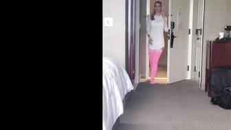 Sexy blond in pink stockings sucks and fucks her favorite BBC