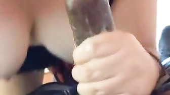 Greedy cocksucking slut swallows my juice in hotel room