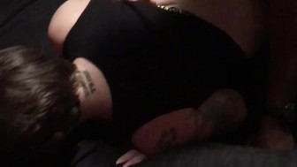 Cuckold white wife lets her hubby watch her fuck that enormous black cock