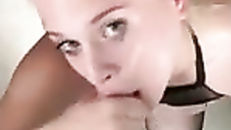 Blondie slut loves sucking BBC and swallowing