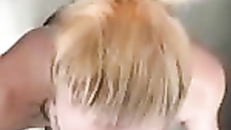 Blondie slut loves sucking BBC and swallowing