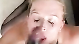 Blondie slut loves sucking BBC and swallowing