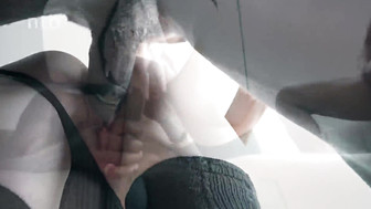 Horny blonde with big tits and hot BBC guys