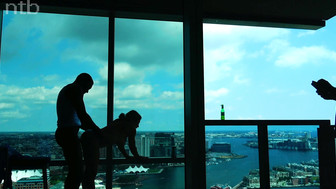 Cuckold white wife was having an adventure in front of her husband