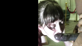 Cuckold white wife gets fucked from both sides by her hung black lovers