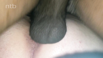 Husband cleans his wife's pussy after hung black stud impregnated her