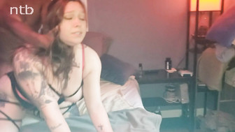 Cuckold white wife's facial expressions while black stud was pounding her