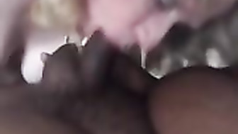 Blonde granny loves sucking young cock