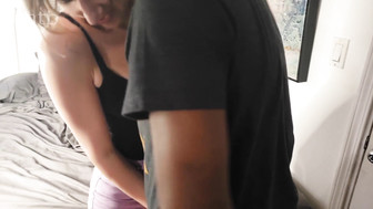 Cuckold babe struggles with condom on that BBC and gets creamed anyways