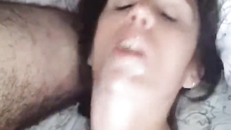 Hotwife facial cumshot