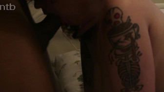 Curly cuckold white babe gets two load of black lover's creamy jizz