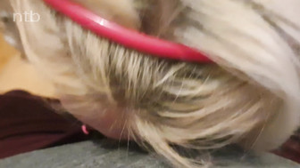 Cute blond with curly hair milks that enormous black dong