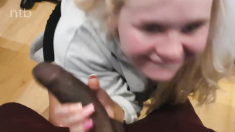 Blonde BBC slut deepthroats BBC