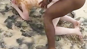 Black Man Fucks Two White Girls on the Beach