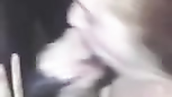 She sucks black bull's cock and gets a nice treat