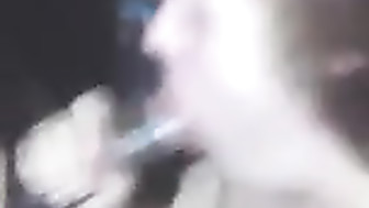 She sucks black bull's cock and gets a nice treat