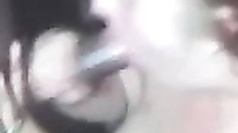 She sucks black bull's cock and gets a nice treat