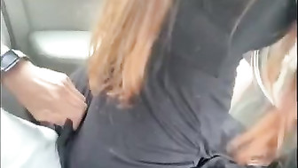 Blonde Wife Sucking and Fucking Black Love in Car and Driving Home