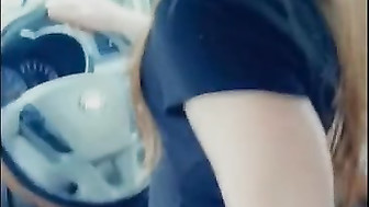 Blonde Wife Sucking and Fucking Black Love in Car and Driving Home