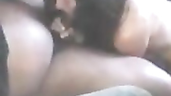 Sex Kitten on her knees throating a fat daddy's throbbing black cock
