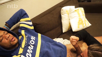 Black cock whore worships BBC