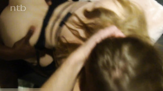 Cuckold white wife enjoys threesome with hubby and hung black stud