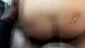 Black bull in mask and hot white MILF