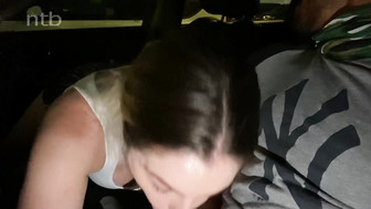 Hung black stud gets messy blowjob while giving a ride to horny white wife