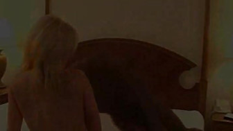 Nailing her hard and squeezing his huge black lizard on her bald pussy