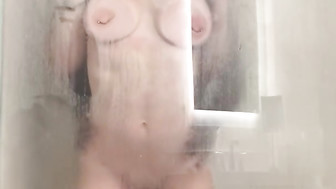 Hot interracial couple hotel shower fun