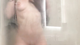 Hot interracial couple hotel shower fun