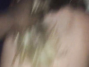 Big black dick destroys her pussy while cuck watches