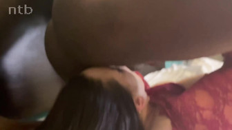 Hubby was having sloppy seconds after black stud impregnated his wife